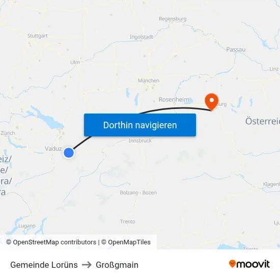 Gemeinde Lorüns to Großgmain map