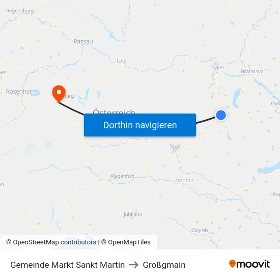 Gemeinde Markt Sankt Martin to Großgmain map
