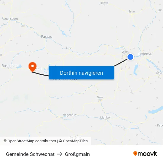 Gemeinde Schwechat to Großgmain map