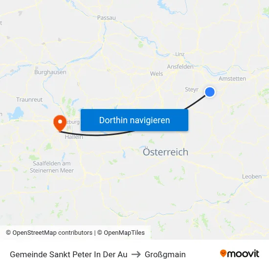 Gemeinde Sankt Peter In Der Au to Großgmain map