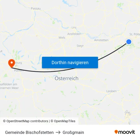 Gemeinde Bischofstetten to Großgmain map