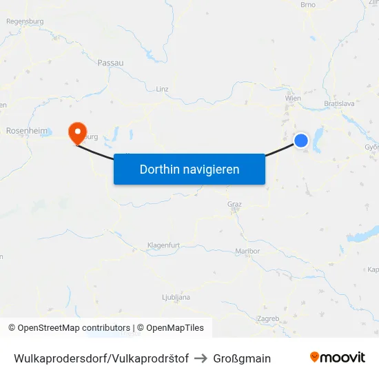 Wulkaprodersdorf/Vulkaprodrštof to Großgmain map