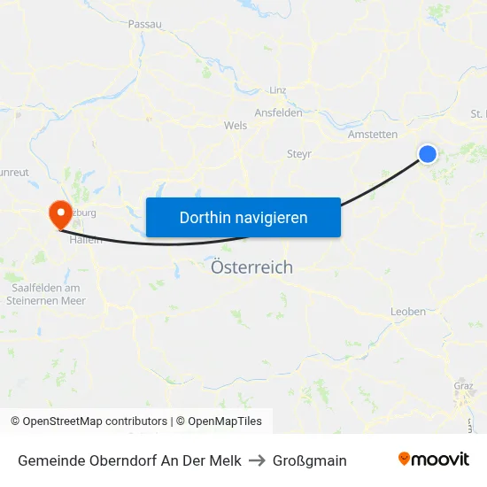 Gemeinde Oberndorf An Der Melk to Großgmain map