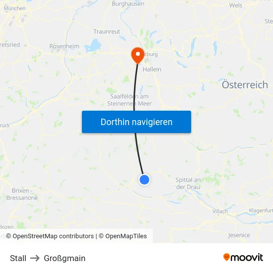 Stall to Großgmain map