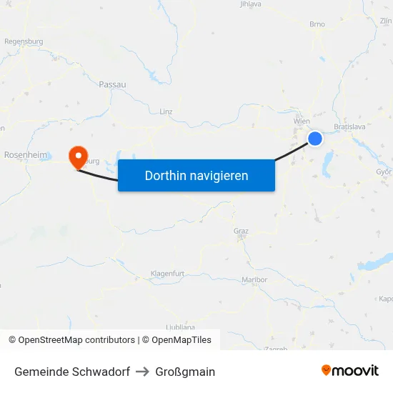 Gemeinde Schwadorf to Großgmain map