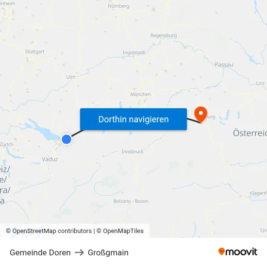 Gemeinde Doren to Großgmain map