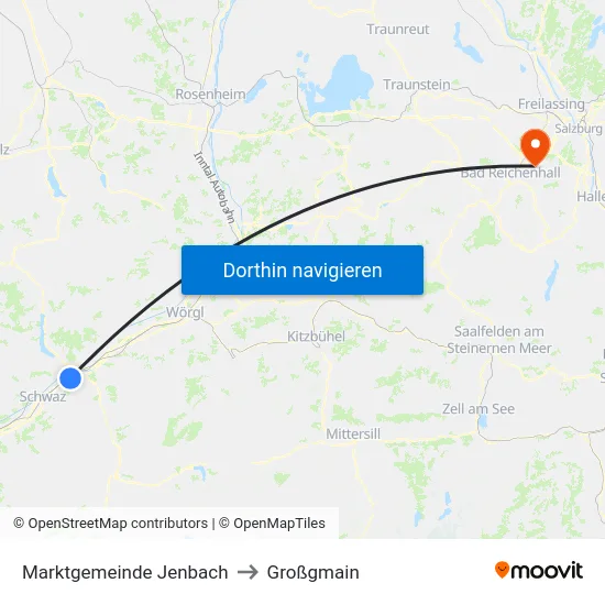 Marktgemeinde Jenbach to Großgmain map