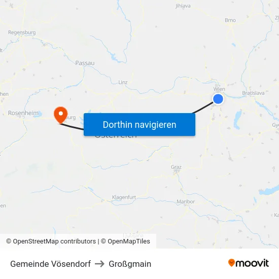 Gemeinde Vösendorf to Großgmain map