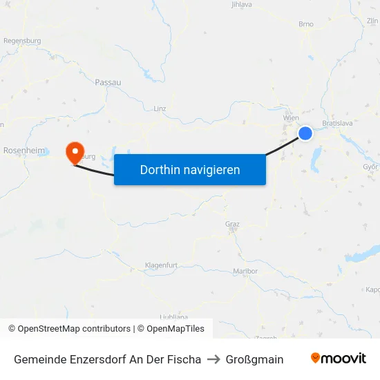 Gemeinde Enzersdorf An Der Fischa to Großgmain map