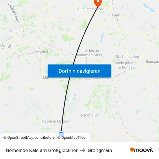 Gemeinde Kals am Großglockner to Großgmain map