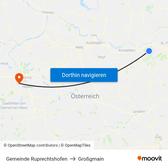 Gemeinde Ruprechtshofen to Großgmain map
