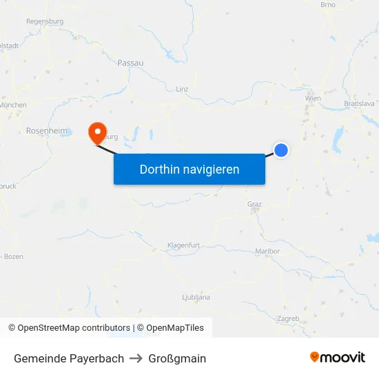 Gemeinde Payerbach to Großgmain map