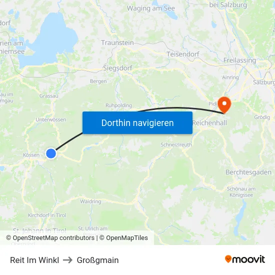Reit Im Winkl to Großgmain map