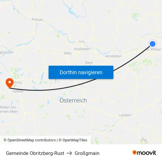 Gemeinde Obritzberg-Rust to Großgmain map