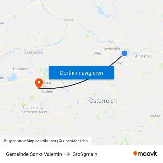 Gemeinde Sankt Valentin to Großgmain map