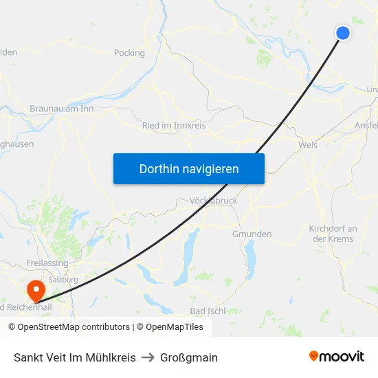 Sankt Veit Im Mühlkreis to Großgmain map