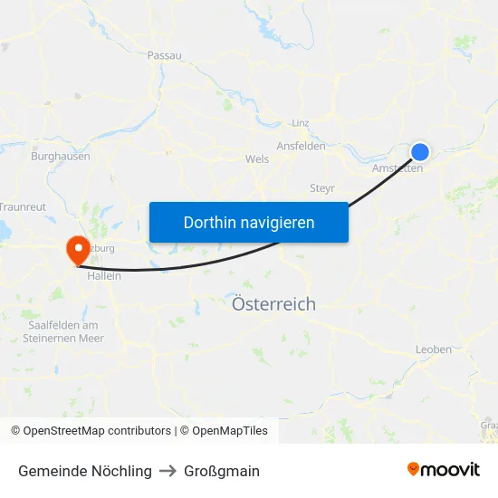 Gemeinde Nöchling to Großgmain map