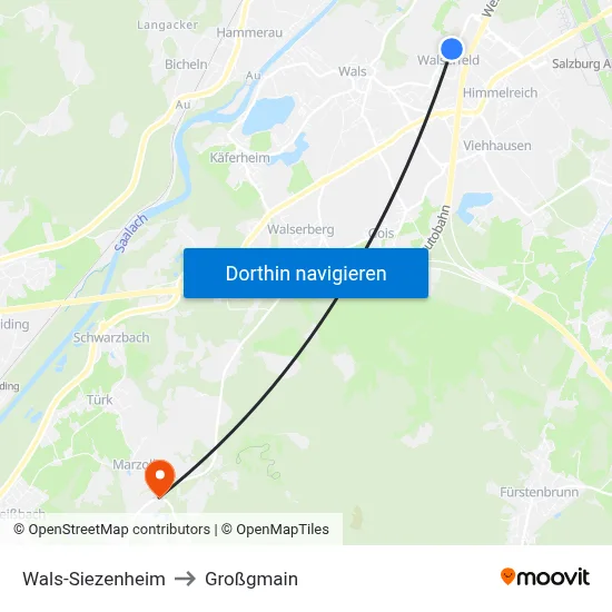 Wals-Siezenheim to Großgmain map