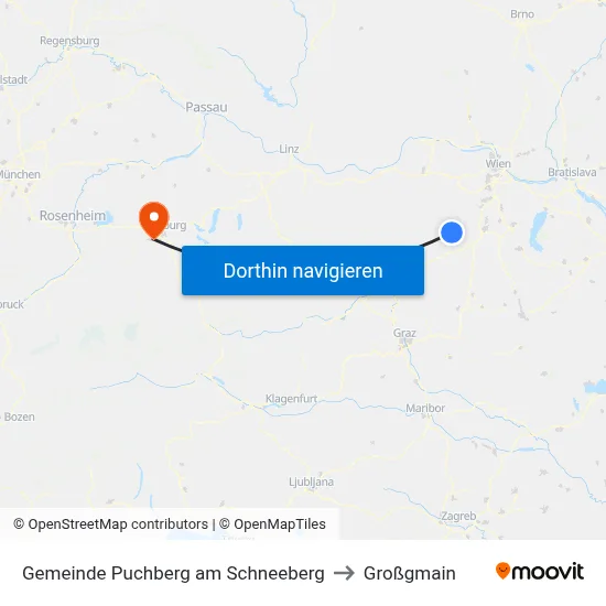 Gemeinde Puchberg am Schneeberg to Großgmain map