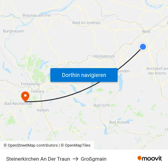 Steinerkirchen An Der Traun to Großgmain map