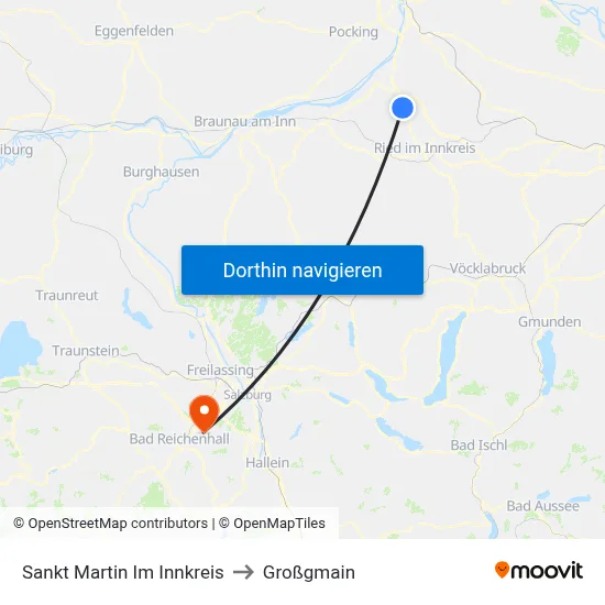 Sankt Martin Im Innkreis to Großgmain map