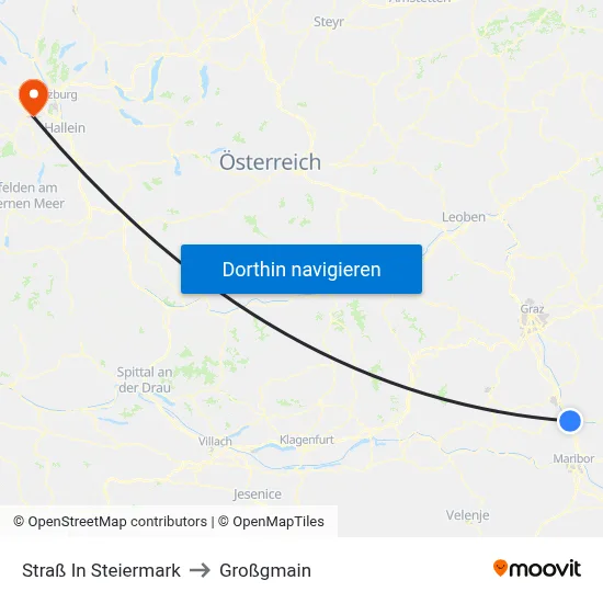 Straß In Steiermark to Großgmain map