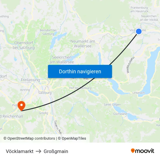 Vöcklamarkt to Großgmain map
