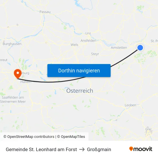 Gemeinde St. Leonhard am Forst to Großgmain map