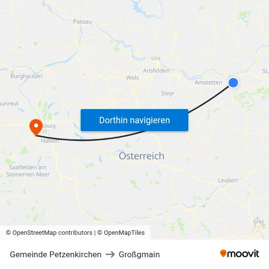 Gemeinde Petzenkirchen to Großgmain map