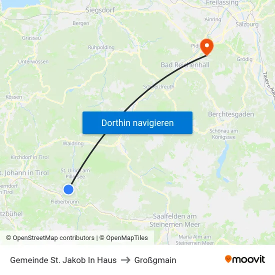 Gemeinde St. Jakob In Haus to Großgmain map