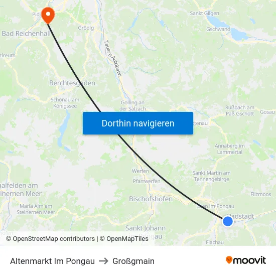 Altenmarkt Im Pongau to Großgmain map
