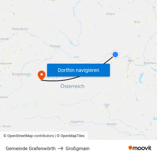 Gemeinde Grafenwörth to Großgmain map