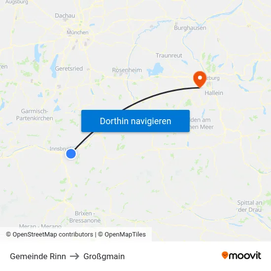 Gemeinde Rinn to Großgmain map