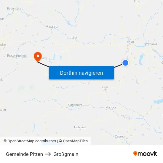 Gemeinde Pitten to Großgmain map