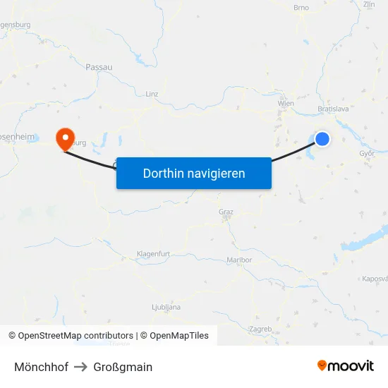 Mönchhof to Großgmain map