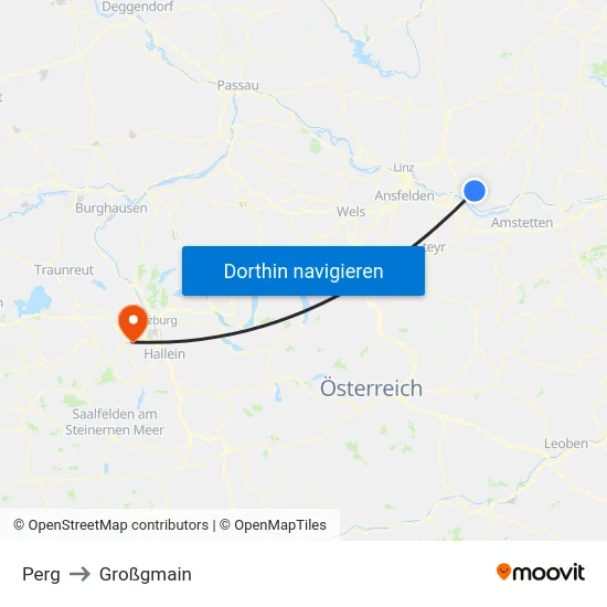 Perg to Großgmain map