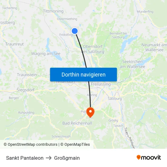 Sankt Pantaleon to Großgmain map