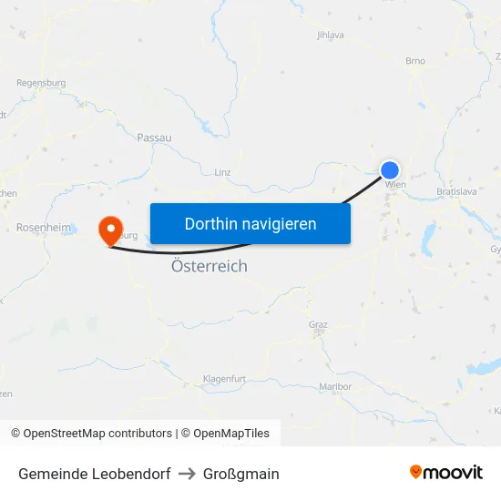 Gemeinde Leobendorf to Großgmain map