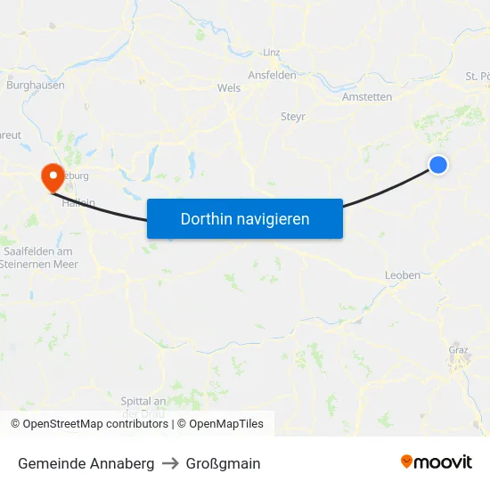 Gemeinde Annaberg to Großgmain map