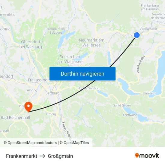 Frankenmarkt to Großgmain map