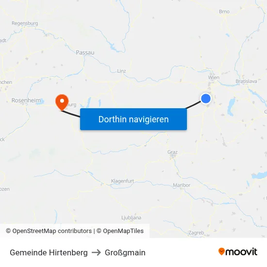 Gemeinde Hirtenberg to Großgmain map