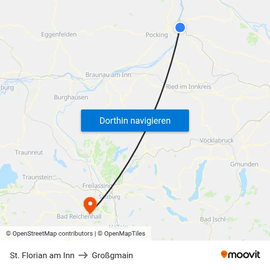 St. Florian am Inn to Großgmain map