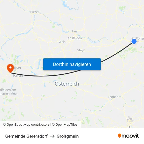 Gemeinde Gerersdorf to Großgmain map