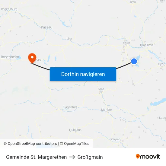Gemeinde St. Margarethen to Großgmain map