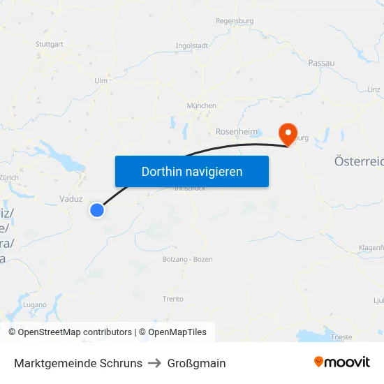 Marktgemeinde Schruns to Großgmain map