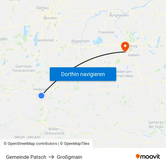 Gemeinde Patsch to Großgmain map