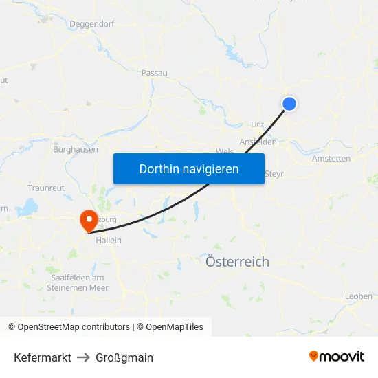 Kefermarkt to Großgmain map
