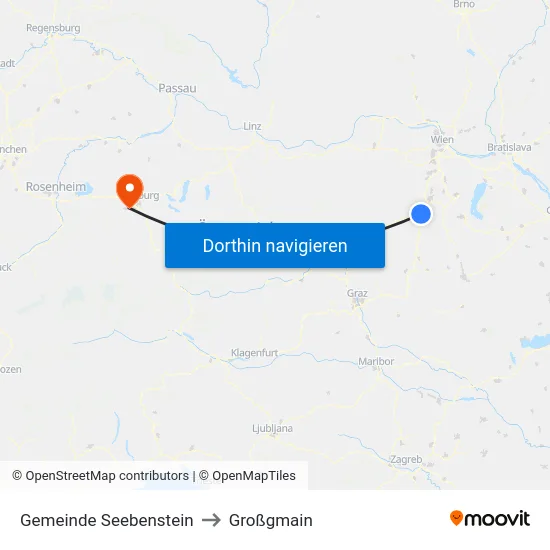 Gemeinde Seebenstein to Großgmain map