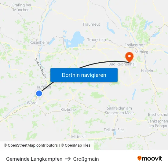 Gemeinde Langkampfen to Großgmain map