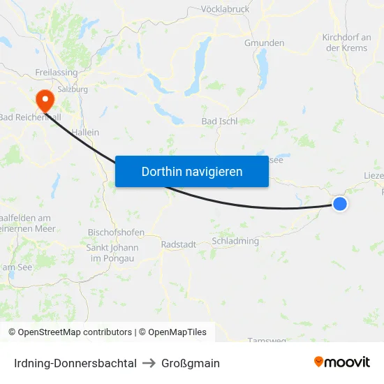 Irdning-Donnersbachtal to Großgmain map